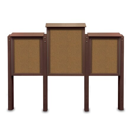 United Visual Products Sliding Door Indoor Enclosed Corkboard, 7 UV9028ACS-SATIN-DRKSPR